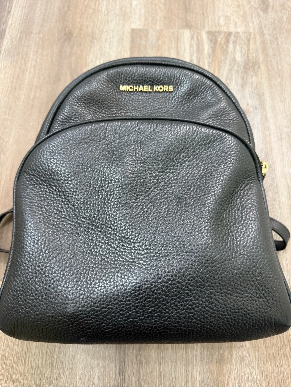Michael Kors Black Pebbled Leather Mini Backpack with Gold Hardware
